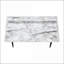 Bureaux, bureau d'ordinateur de 48 pouces pour bureau personnel avec tablettes de rangement et amp; Casiers, métal blanc aspect marbre moderne stratifié | Blanc | Panneau de particules-924816969