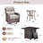 4 - Person Patio Furniture Chair Set With Fire Pit Table, 4 Swivel Glider Chairs With 6-Inch Cushions & Side Table-1288306529-1288306524