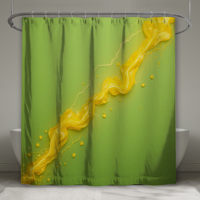Rideaux de douche jaunes très longs, 70in W x 93in H