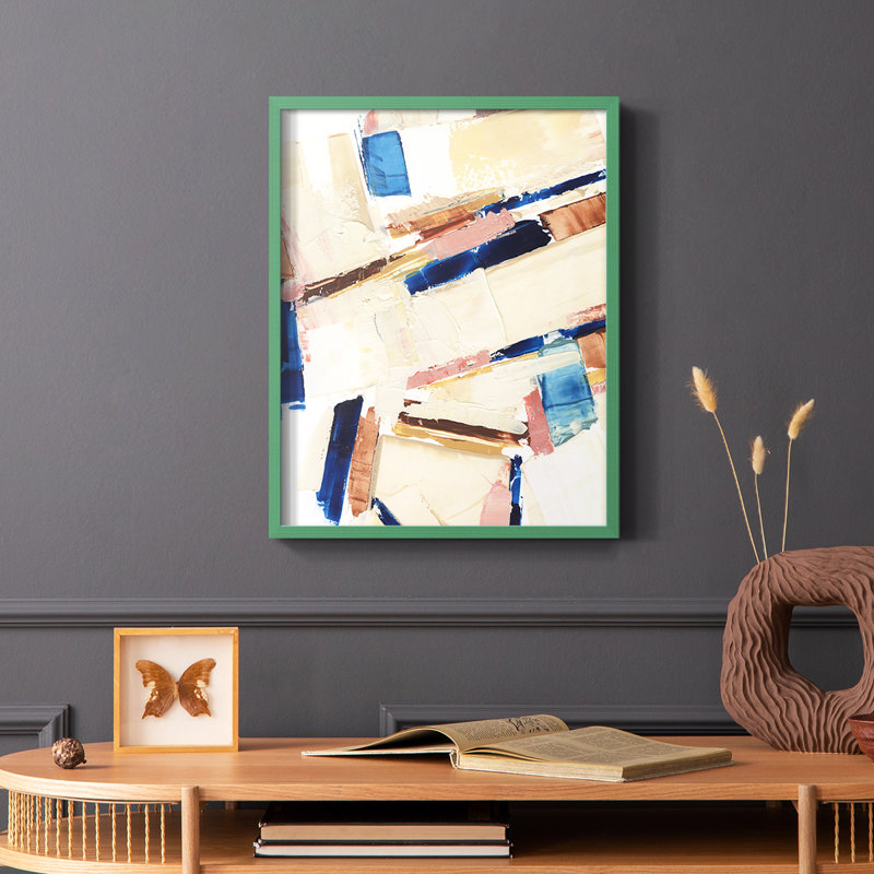 «Pivot Point II», reproduction encadrée - bois massif, Vert, H 10 po x l 8 po