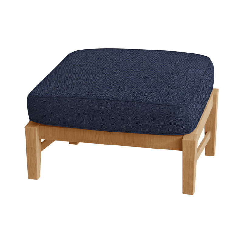 Repose-pieds Croquet, Teck naturel, Welt, Indigo Intermix