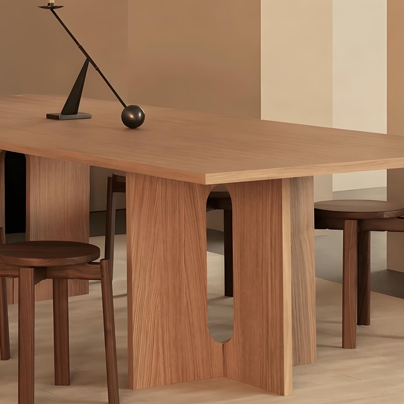 Minimalist    Oak    Rectangular    Dining Table, 29.5"H x 94.5"L x 35.4"W