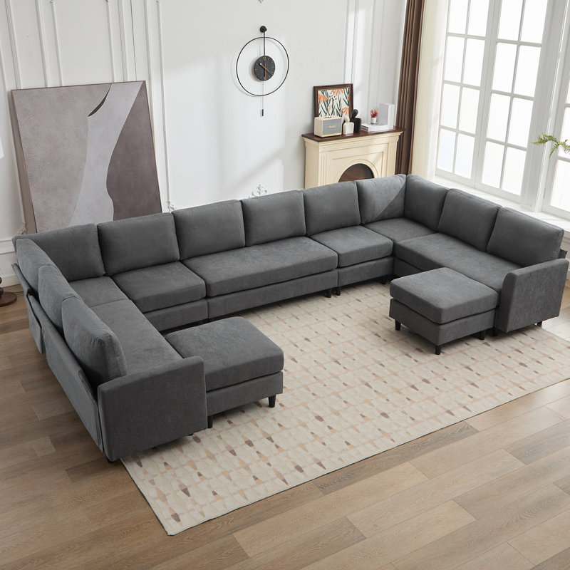 Canapé modulaire Dorch, Tissu sarcelle