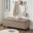 Upholstered Tufted Button Storage Bench Linen Fabric Entry Bench With Spindle Wooden Legs,Bed Bench-1973361224
