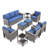 Coady 9 - Pieces Outdoor Courtyard Wicker Family Conversation Set Group With 4 Armchairs-439196241-439196242