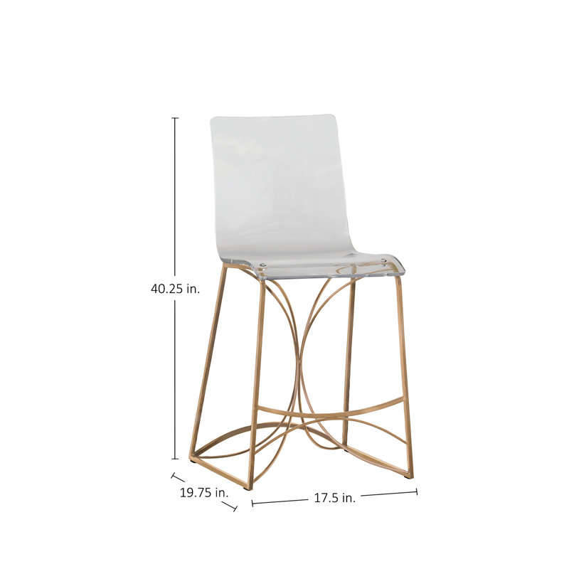 Angela 24.75″ Counter Stool, Counter Stool (24.75" Seat Height), Antique Gold