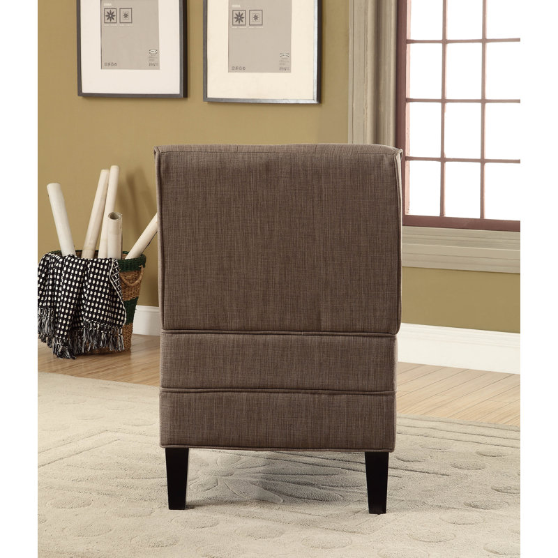 Fauteuil de chambre en lin touffeté de 23 po de largeur Carrie, Gris anthracite