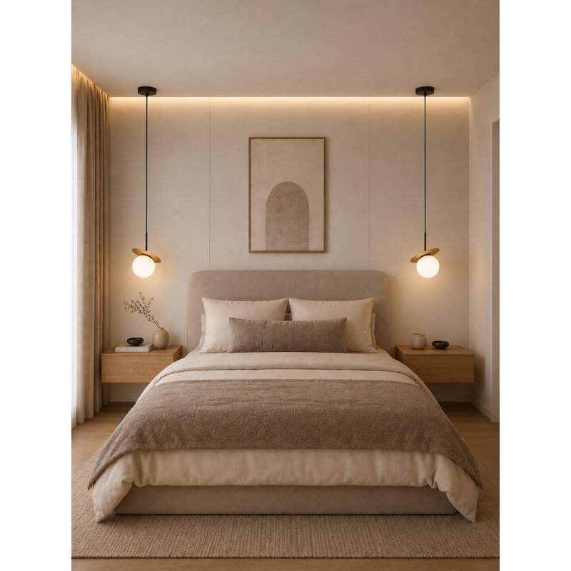 - Light Pendant, Black/Gold, 120cm H x 20cm W