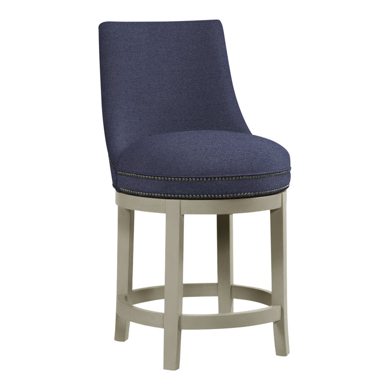 Tabouret de comptoir 26 po Vesper, Amande chamois, Indigo 8789