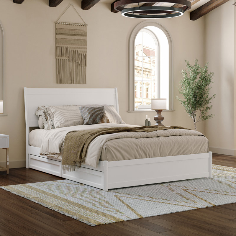 Lit-bateau avec rangement Avdesh, Grand, Blanc