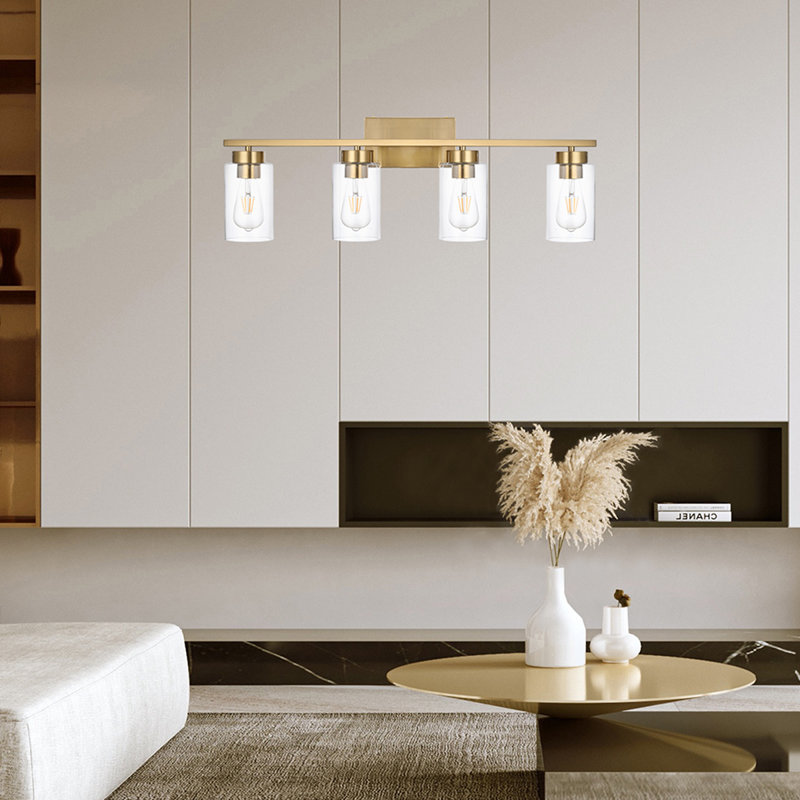 Éclairage de salle de bain à 5 lumières à intensité variable, Laiton, 4