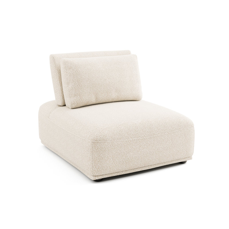 Fauteuil sans accoudoir extensible de 37 po Aukeem, Beige Boucle