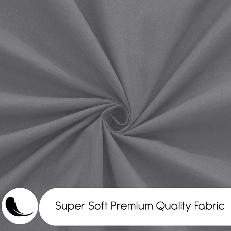 Edyson Microfiber Solid Colour Duvet Cover Set with Pillowcases, Grey, Single - 1 Standard Pillowcase