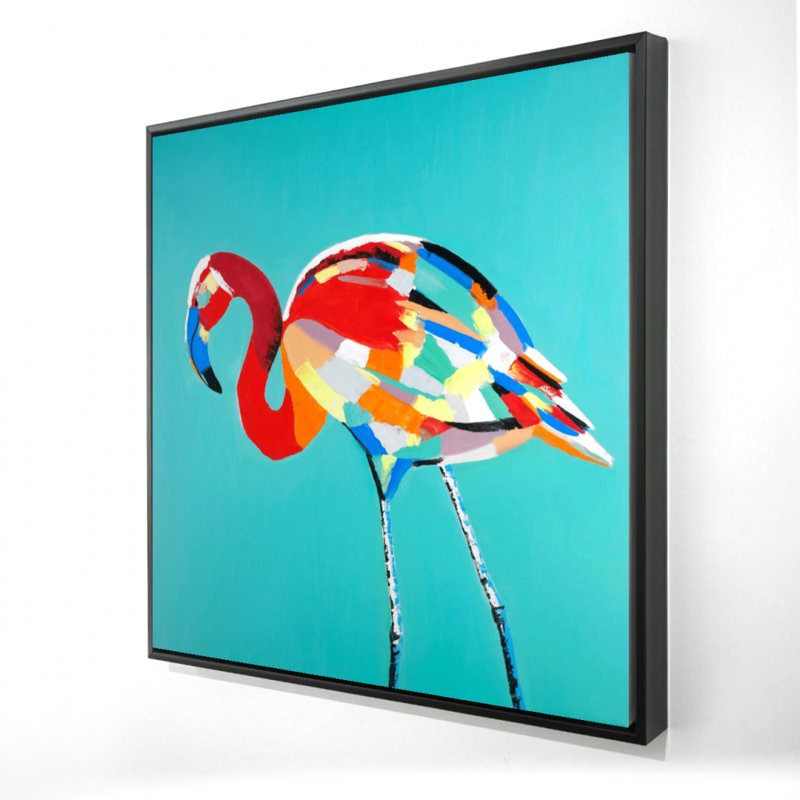 «Flamant rose abstrait»