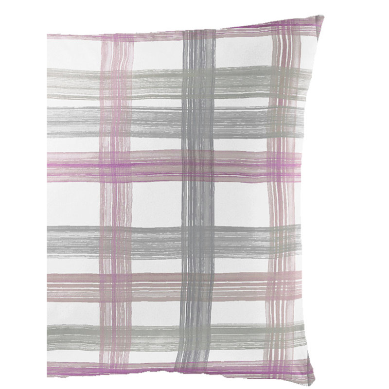 Plaid Duvet Cover Set with Pillowcases Included, 155 x 220cm Duvet Cover + 1 Standard Pillowcase, Pink