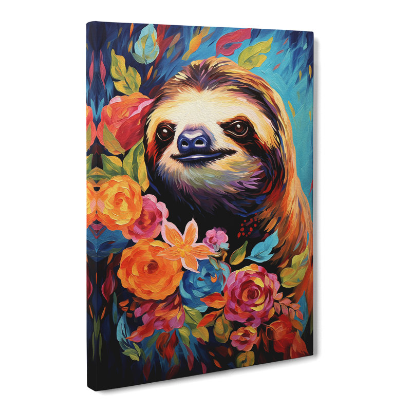 Sloth Expressionism - No Frame Print, 60cm H x 40cm W x 3cm D