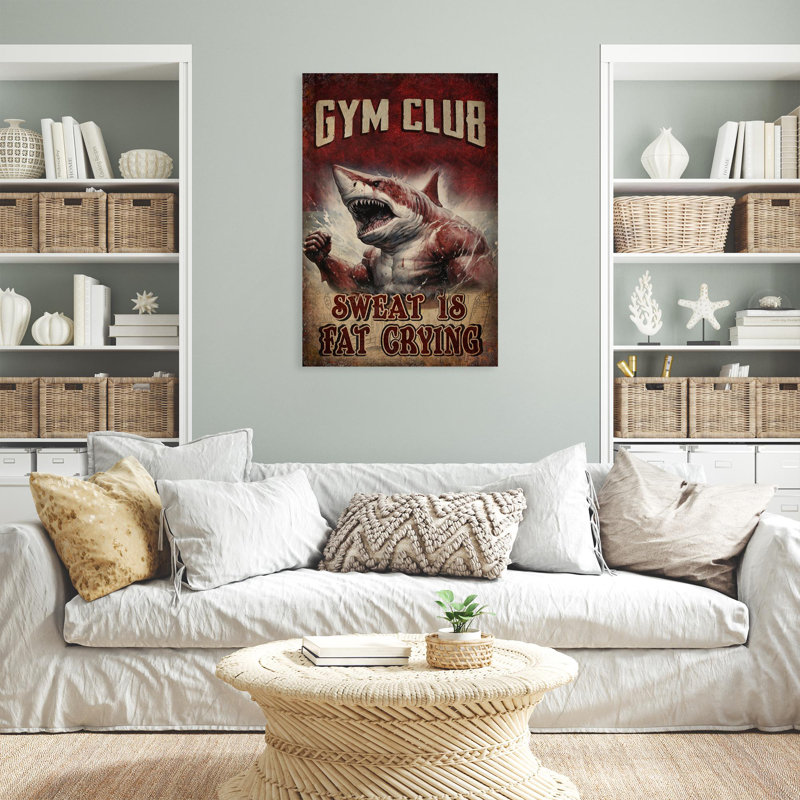 «Gym Club Seat Is Fat Crying», reproduction d'art graphique sur toile tendue, H 36 po x l 24 po x P 1,25 po