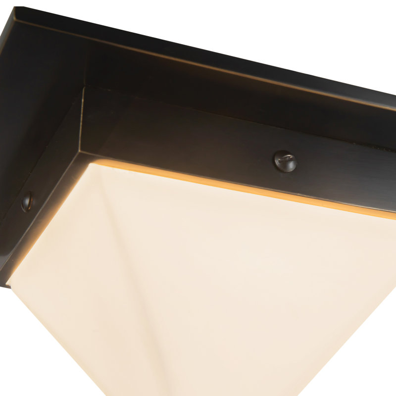 Mineral 8-in Brass Flush Mount, Oil Rubbed Bronze, Opal Glass