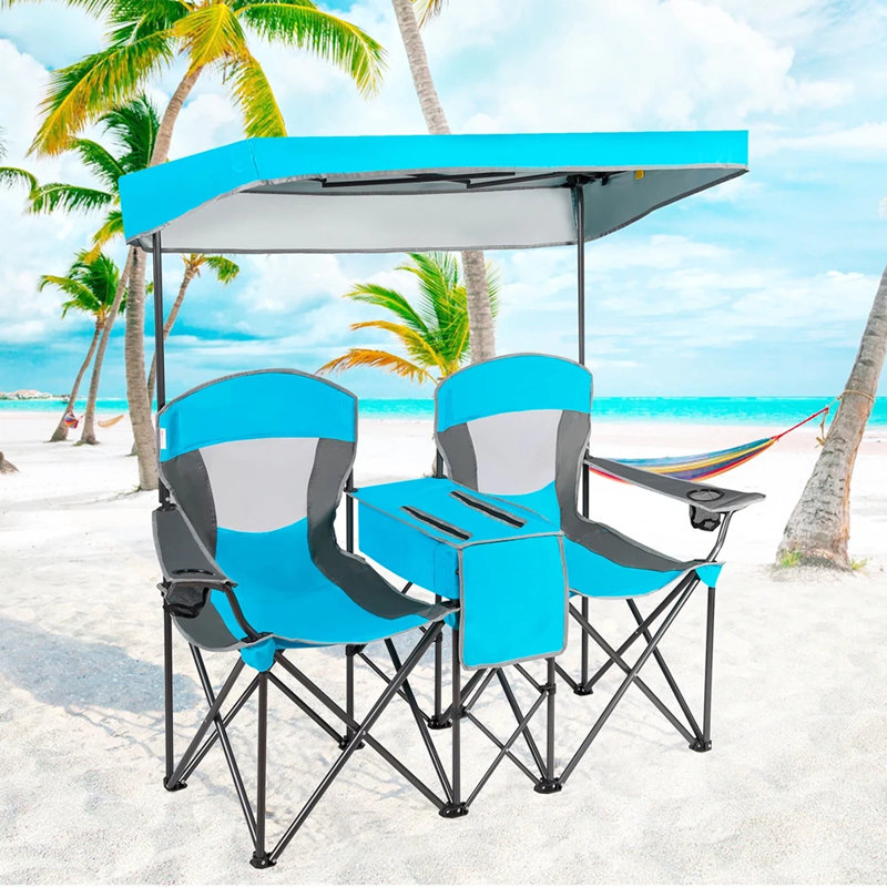 Banc de camping pliant Corinth, Bleu