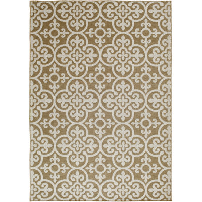 Bungalow Rose Newzeland Need U Tile Beige/Tan Global Indoor Polypropylene Area Rug
