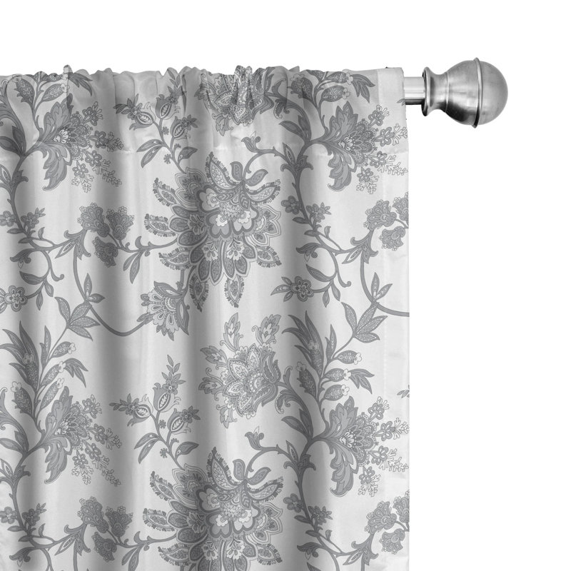 Floral Semi-Sheer Rod Pocket Curtain Panels, 28" x 95"