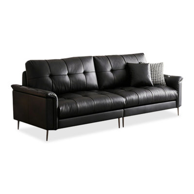 Canapé modulaire noir en similicuir