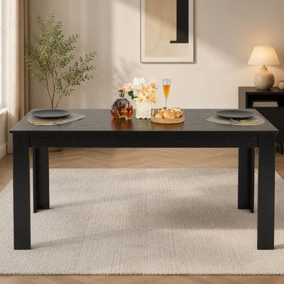 60 Inch Rectangular Dining Table, Thickened MDF Tabletop Kitchen Table with 330lbs Load Capacity, Multi-Purpose Leisure Table for Home Dining, Gaming and Office