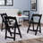 Prompton Wood Folding Chair with Vinyl Padded Seat-169460319