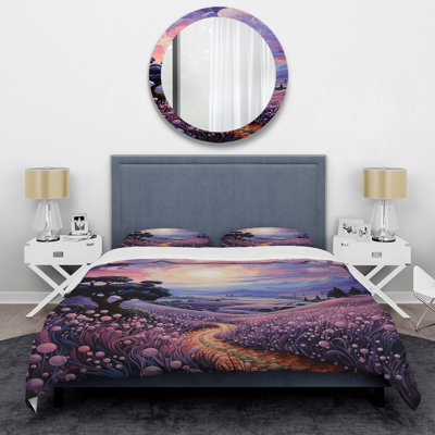 Vangogh Lavender Fields Pointillism I - Vangogh Duvet Cover Set