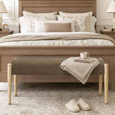 42'' W Chenille Upholstered Bench with Solid Wood Legs