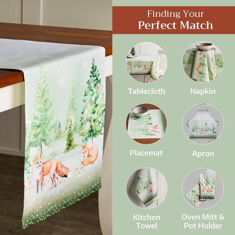 Maison d'Hermine  Enora 100% Cotton Tablecloth - 60" x 90", 72" L x 14.5" W