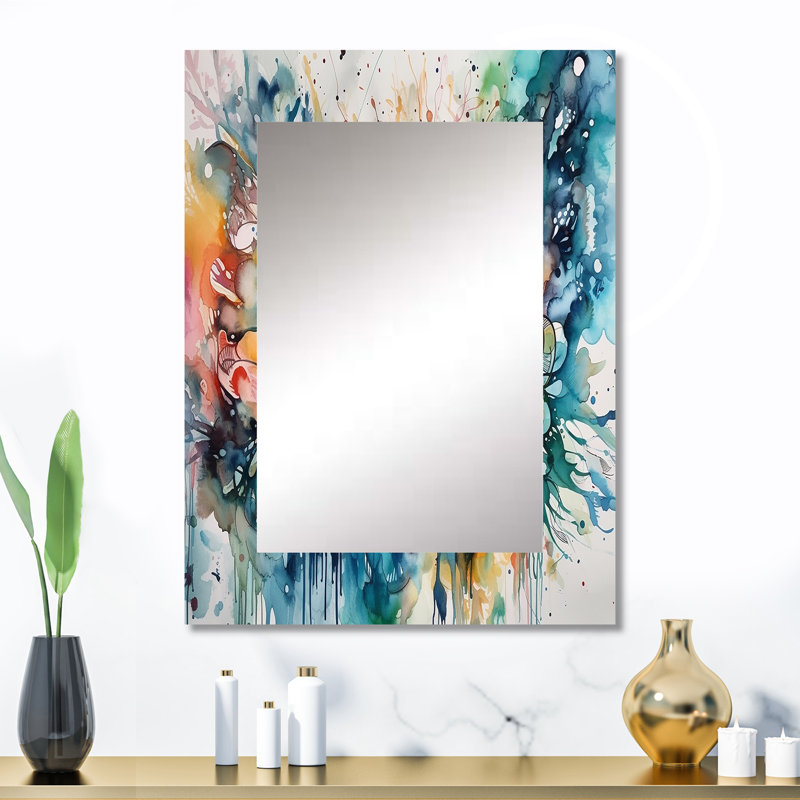 Captivating Boho Dance I - miroir mural abstrait, miroir décoratif moderne, impression d'art en métal, 32 po x 24 po