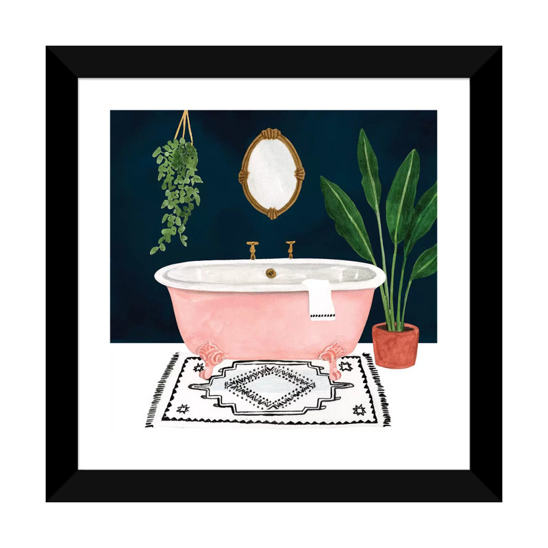 «Boho Bath II» par Victoria Borges - impression d'art graphique, H 24 po x l 24 po x p 1 po