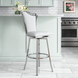 Aryana Contemporary Swivel Counter Stool w/ Design Back