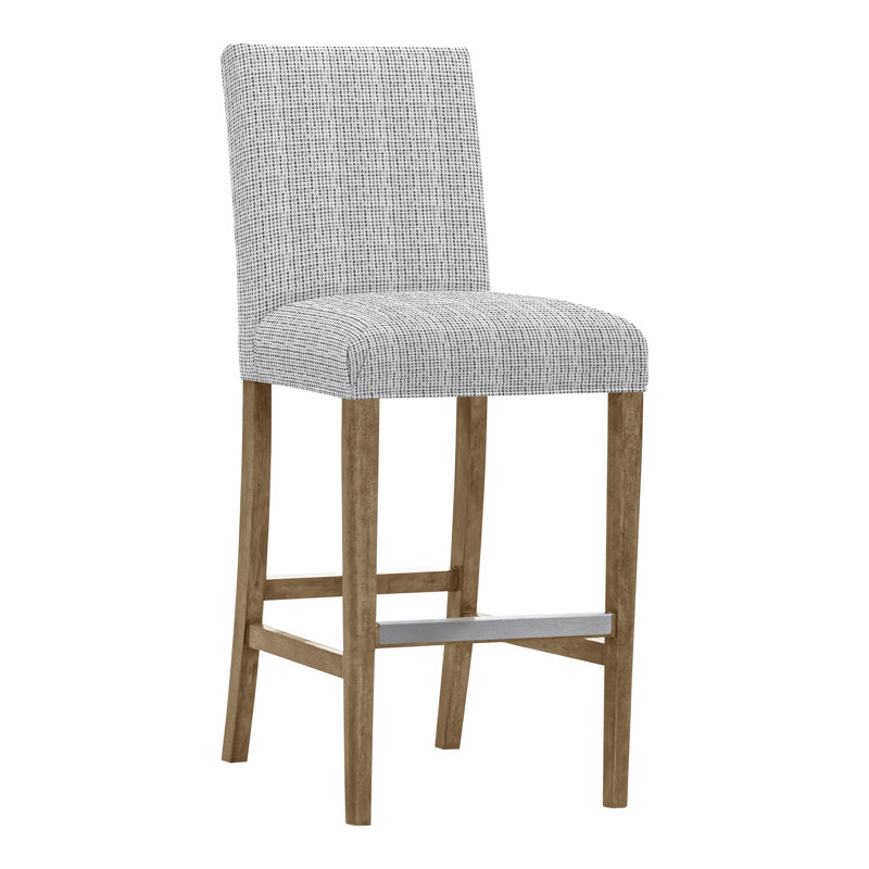 Gin Fizz Upholstered Stool with Solid Wood Frame, No, Nadia Eclipse, Hampton