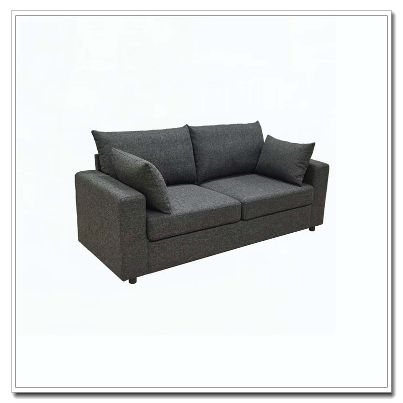 78" Upholstered Sofa with Deep Cushions, Dark Gray