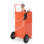 Support à carburant de 35 gallons sur roulettes avec pompe à main rotative bidirectionnelle, tuyau de carburant, ouverture de remplissage large et pince de mise à la terre pour le transfert de carburant mobile