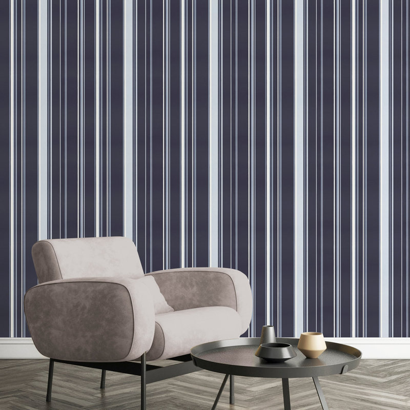 Smart 3 Stripes Casual Stripe Wallpaper Roll, Green