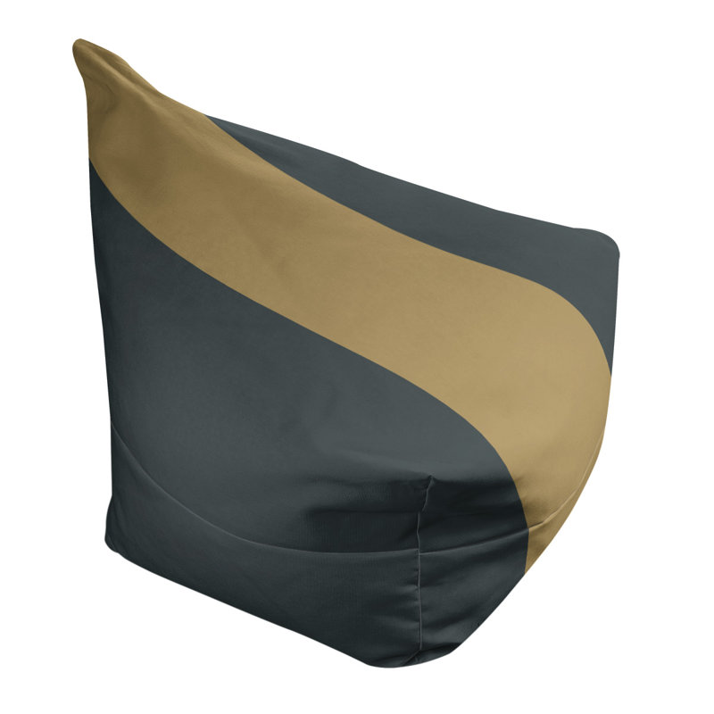 Classic Bean Bag, 30" H x 27" W x 27" D, Steel Gray/Gold