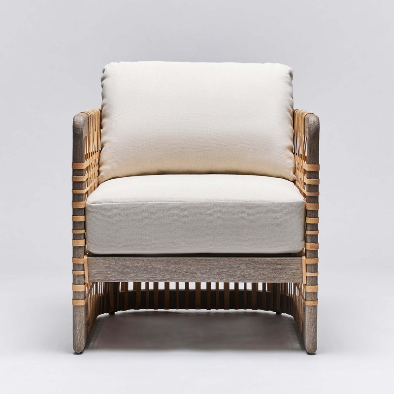 Palms Armchair, White Ceruse, Tint Loop