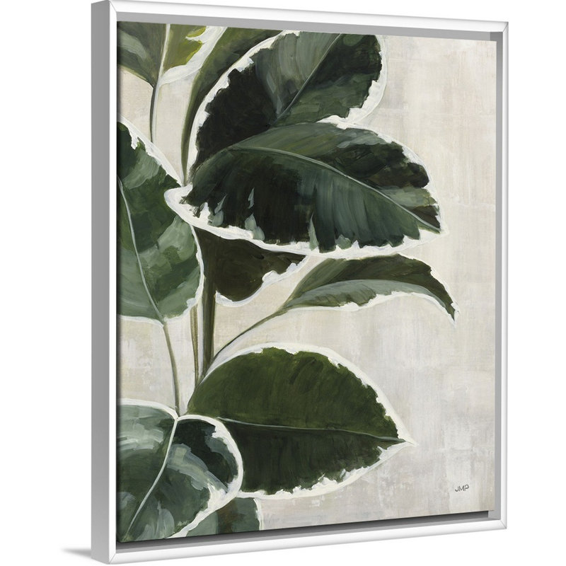 «Tropical Study I», art mural sur toile, Toile avec cadre blanc, H 16 po x l 13 po