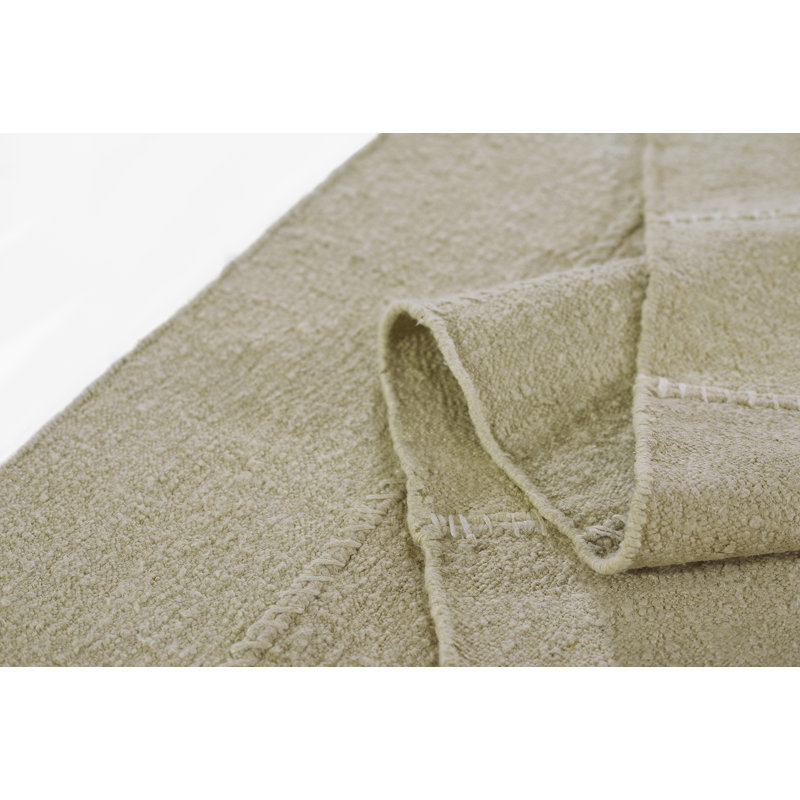 Koukila Linen Striped Area Rug in Beige, Rectangle 6'3" x 9'