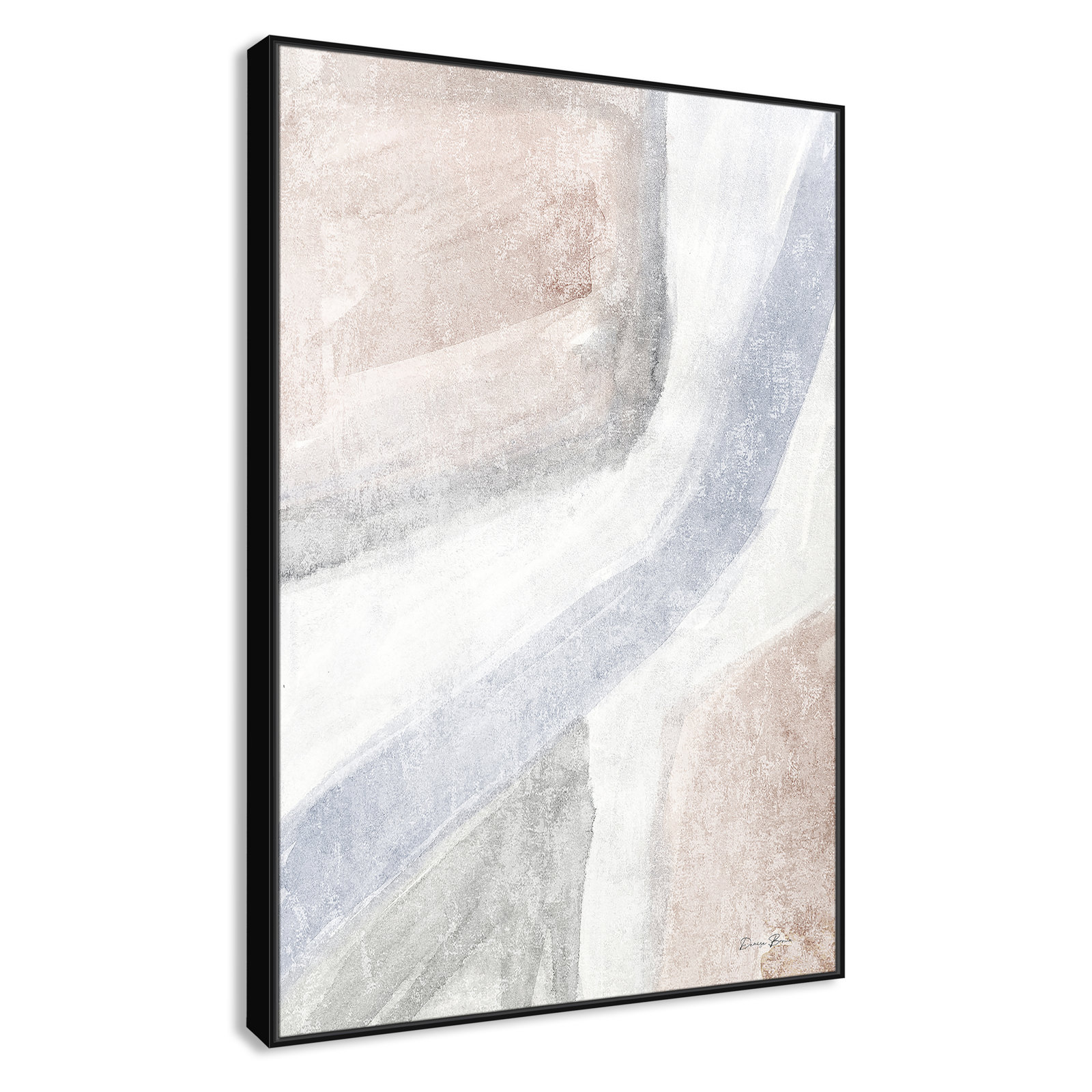 Helmsford "Soften 1" Painting, 61.5" H x 41.5" W x 2" D, Black
