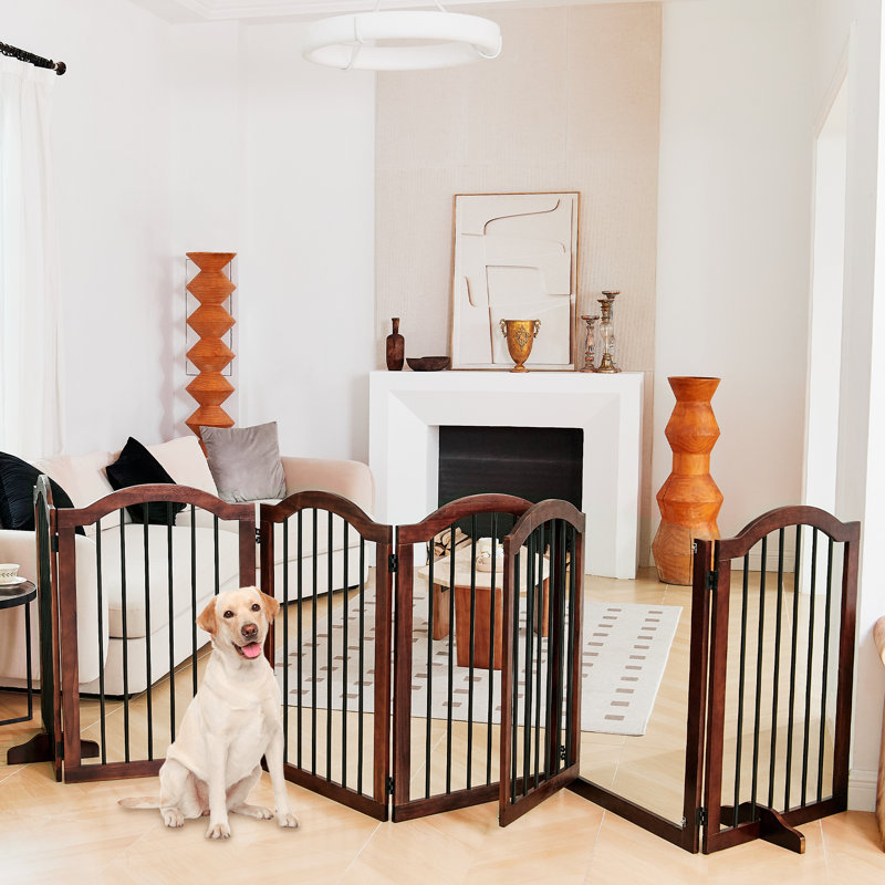 Barrière pour animaux pliante 6 portes H 36 po x l 144 po avec porte pour escaliers, 36"H x 144"W