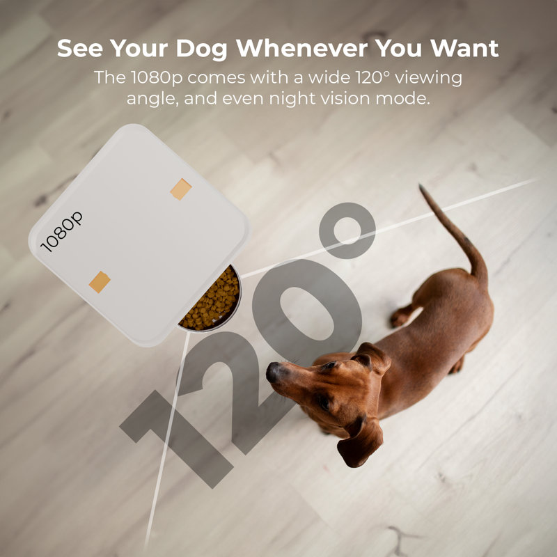 Penthouse Paws® Smart Maxx HD Automatic Dog Feeder with Wi-Fi Camera, 7L Capacity, App Control & Voice Recorder – Black