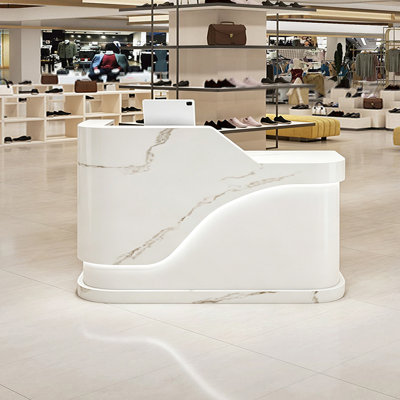 Contemporary Rectangular Manufactured Wood Reception Desk