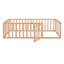 Structure de lit simple en bois avec clôture et porte, naturel-1861481103-1861481097