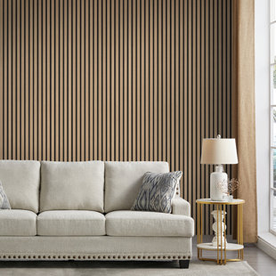 Sound Absorbing Wood Slat Wall Panel, NRC 0.9 Decorative Fluted Wall Board, Premium MDF PET Acoustic Panel for Interior Wall Renovation
