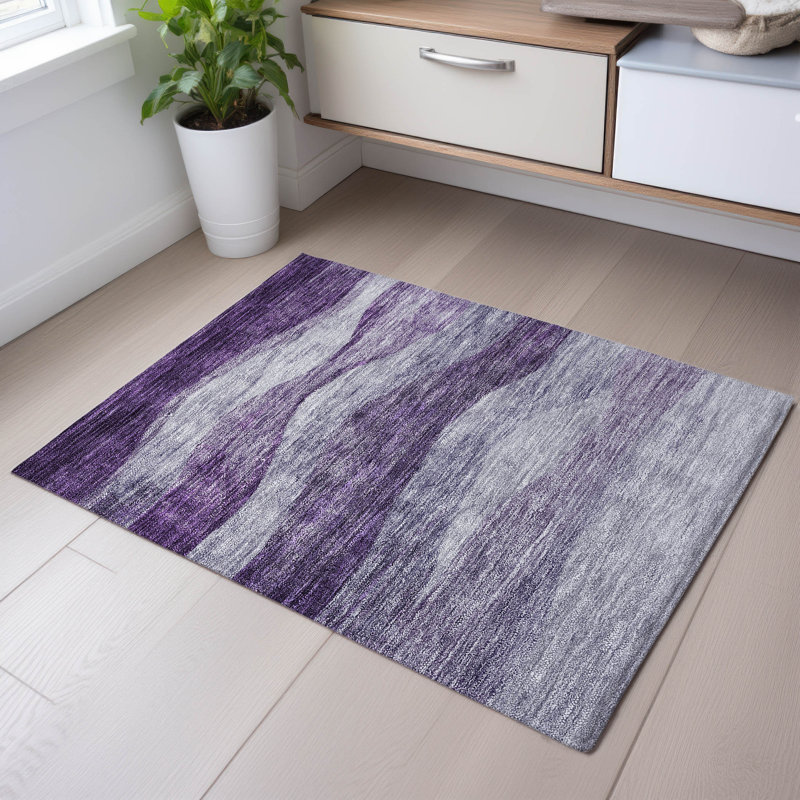 Premium Machine Washable Krause AMF1141 Swirls Rug, Rectangle 1'8" x 2'6"