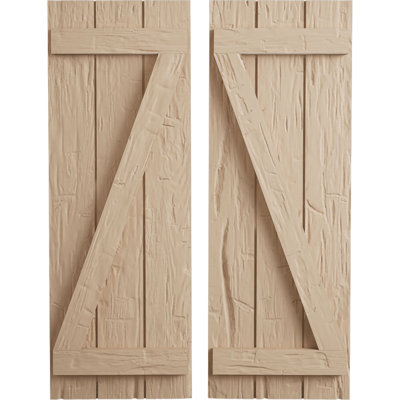 Volets en faux bois avec planche en Z
